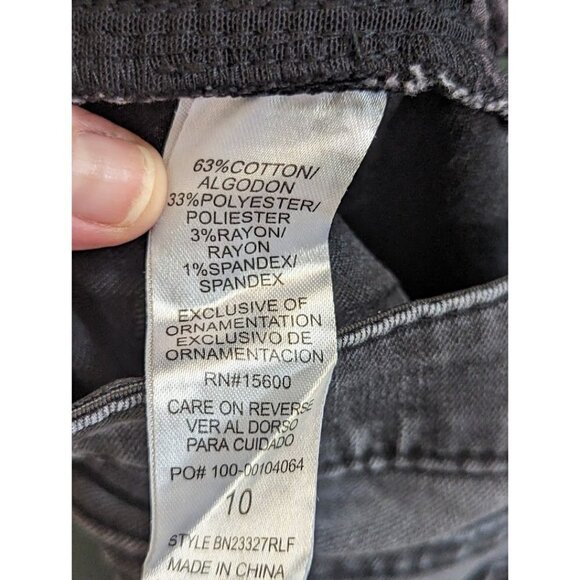 Democracy Jeans Womens Black Ab Solution Distressed mid Rise Straight Leg - Picture 7 of 7